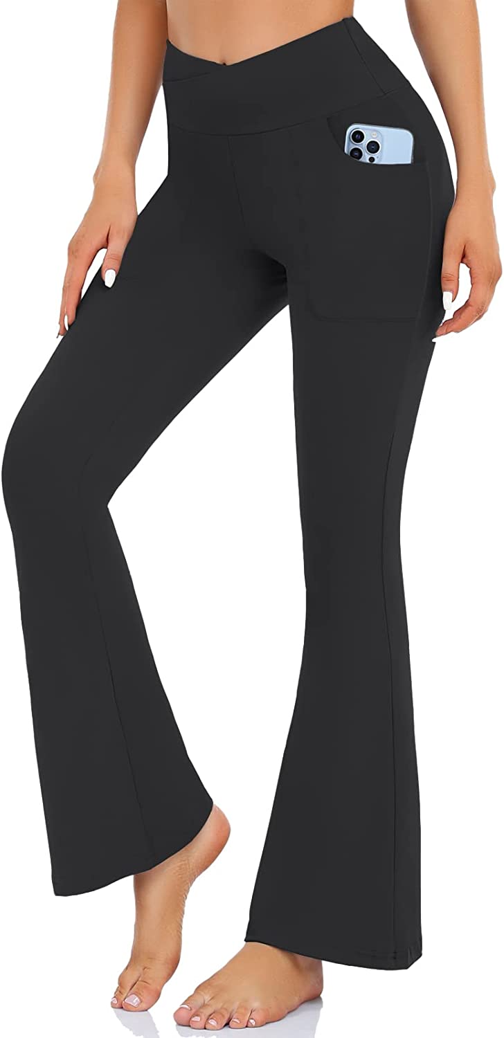 NEW YOUNG Women's Flare Yoga Pants,Crossover Flare Leggings for Women High Waisted Workout Bootcut Leggings