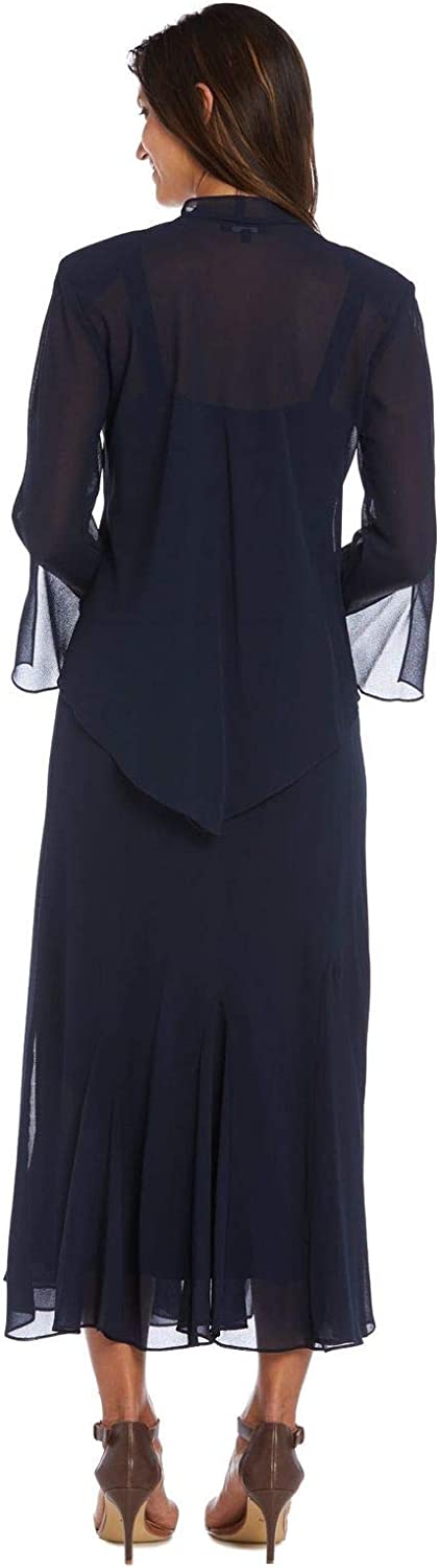 R&M Richards Women's One Size Beaded Chiffon Jacket Dress
