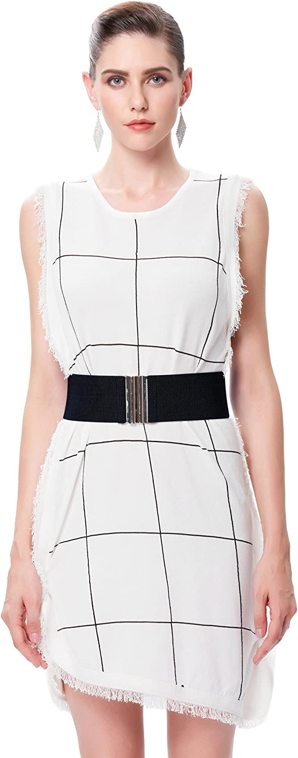 GRACE KARIN Wide Stretchy Vintage Waist Belt with Metal Buckle Muticolored CL409