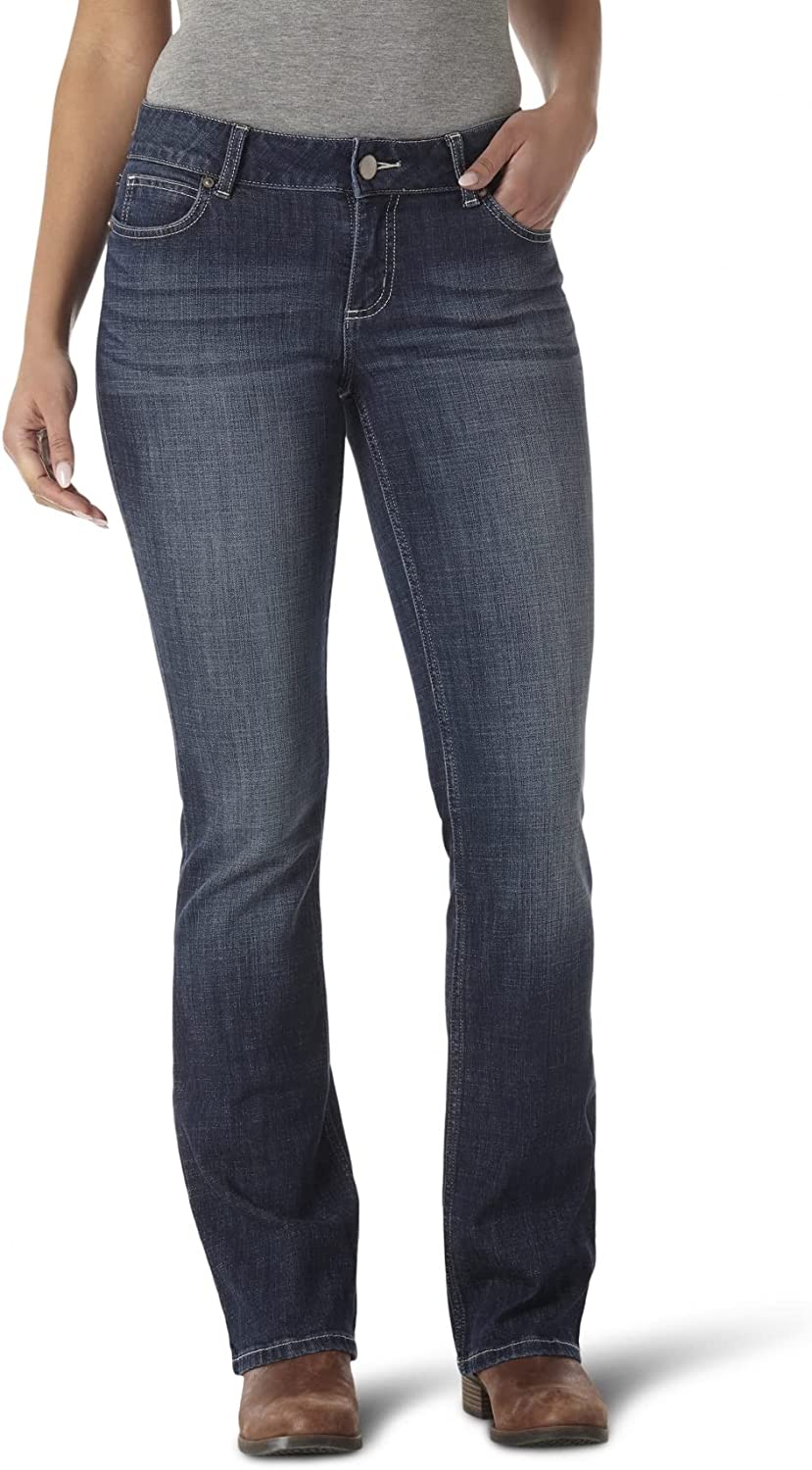 Wrangler Women's Western Plus Size Mid Rise Stretch Boot Cut Jean