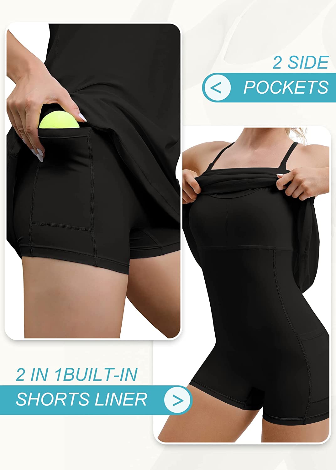 IUGA Women Tennis Dress Workout Dress Exercise Dress with Built-in Bras & Shorts Golf Athletic Dresses for Women