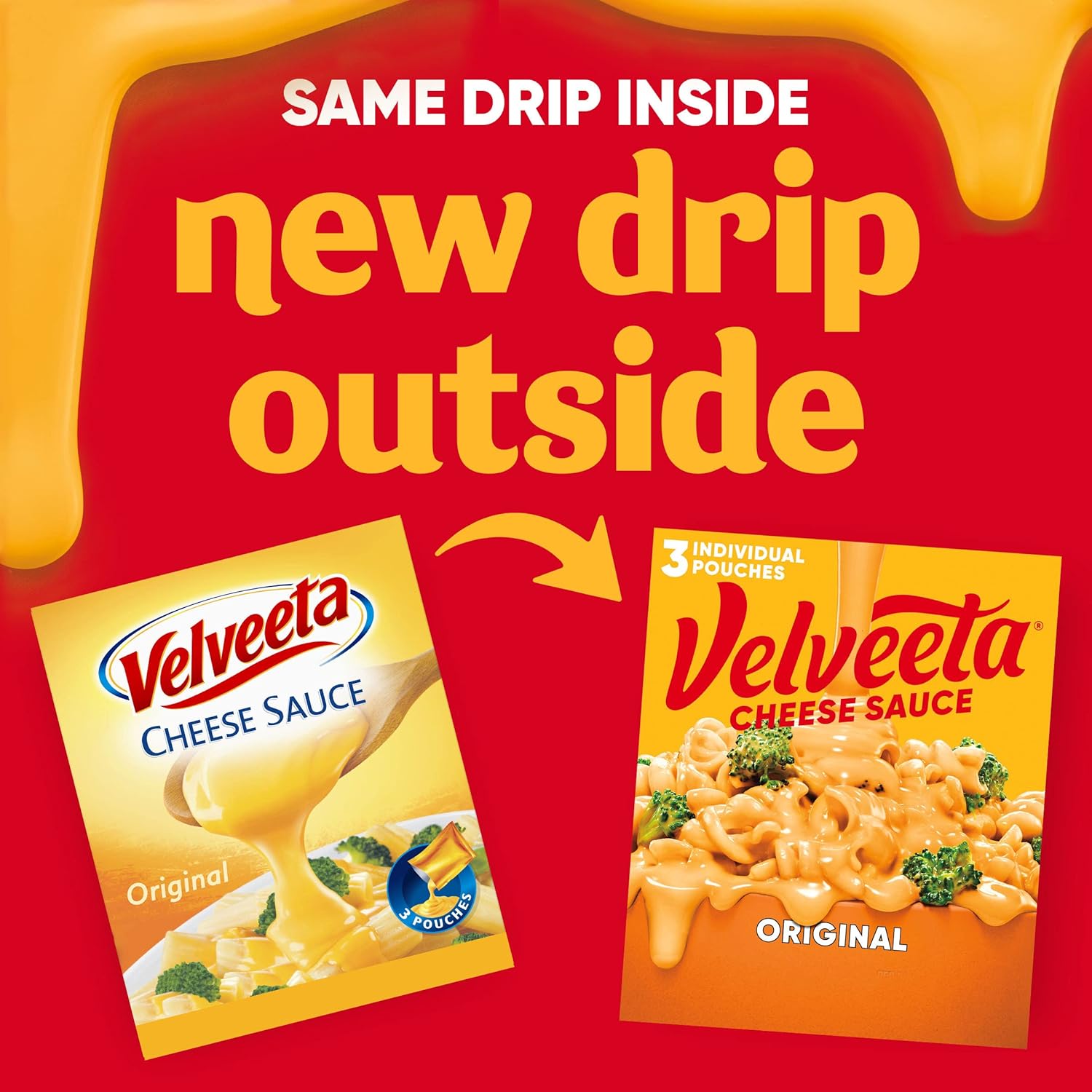 Velveeta Original Cheese Sauce (4 oz Pouches， 3 Count)