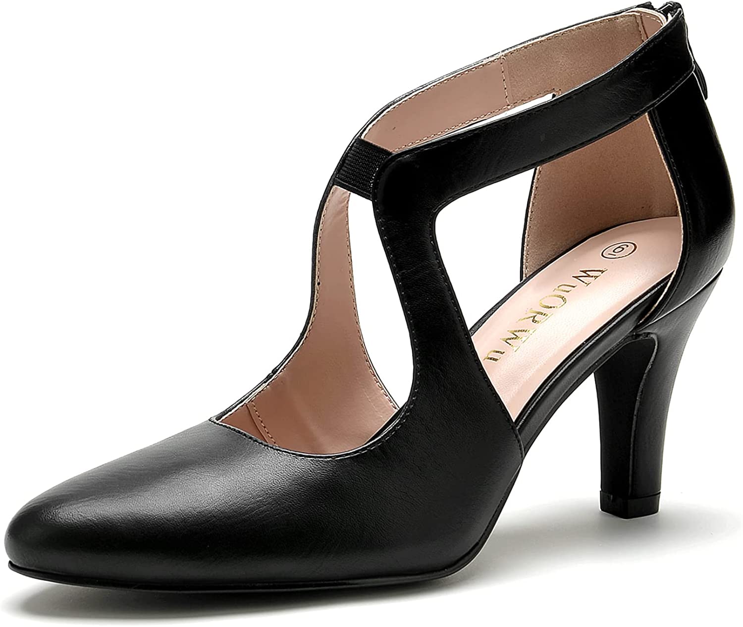 WuORWu Women's Closed Toe Pumps